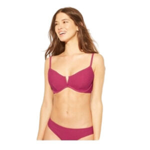 𝅺Shade & Shore Bikini Top Swim Raspberry Currant